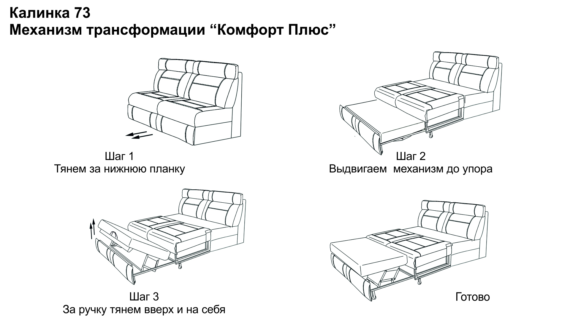 схемы раскладывания диванов и их название