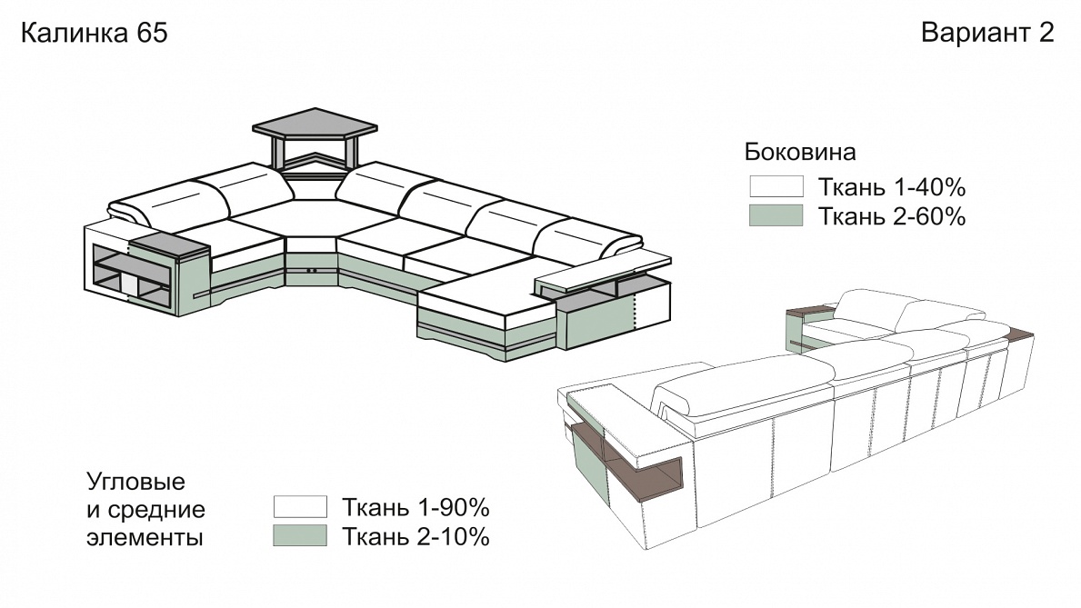 Купить диван калинка 65 от мебельной фабрики Калинка
